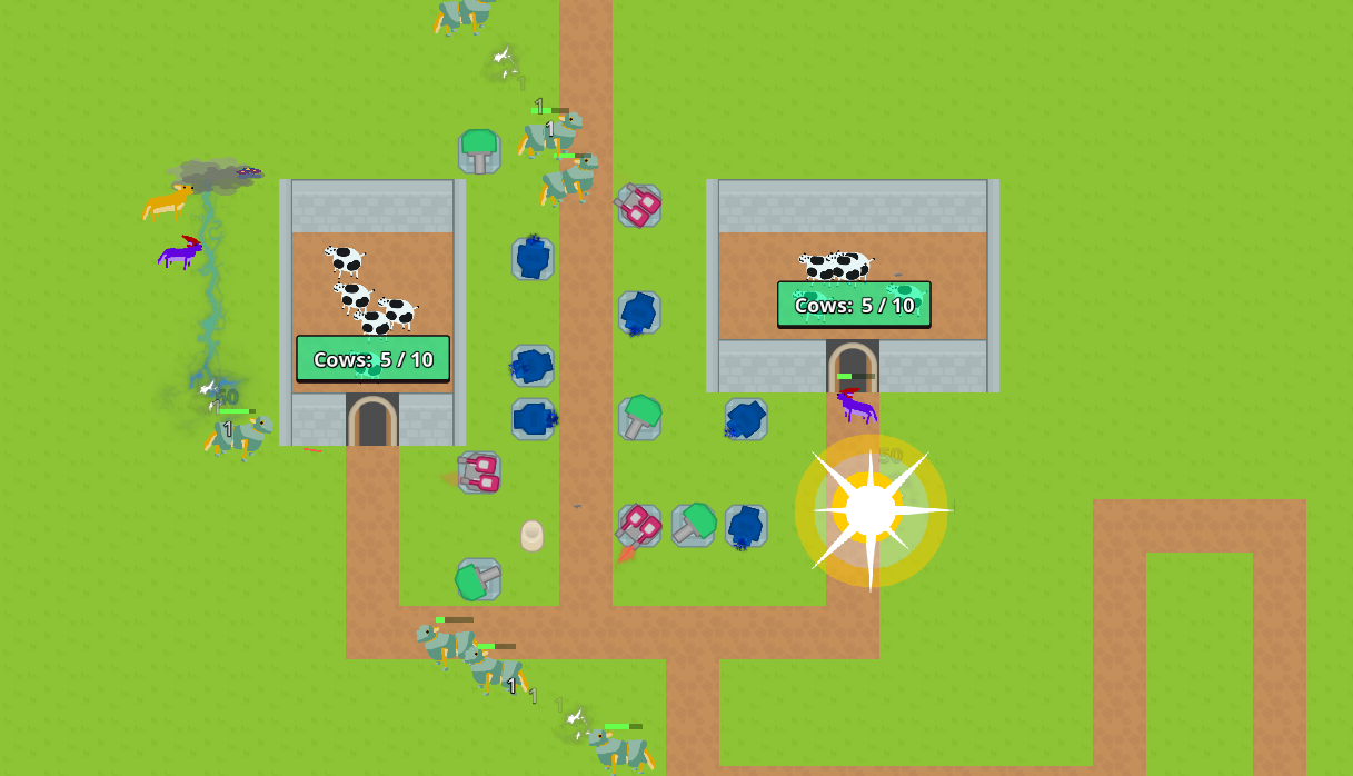 Screenshot of the Tower Defence Prototype